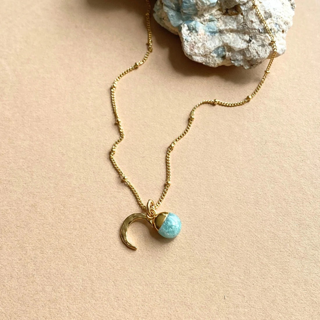 Amazonite & Moon Necklace