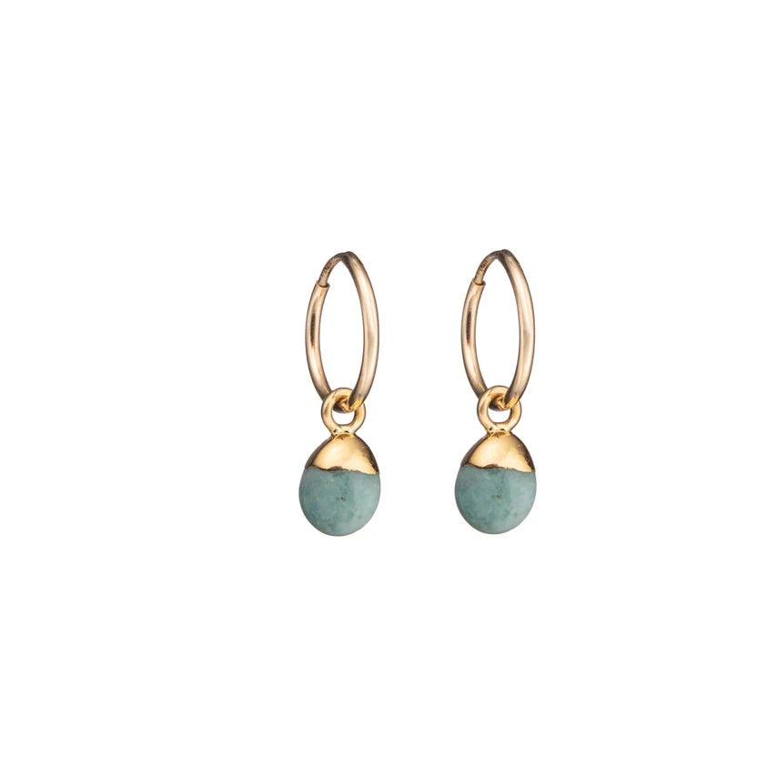 Amazonite Tiny Tumbled Hoop Earrings