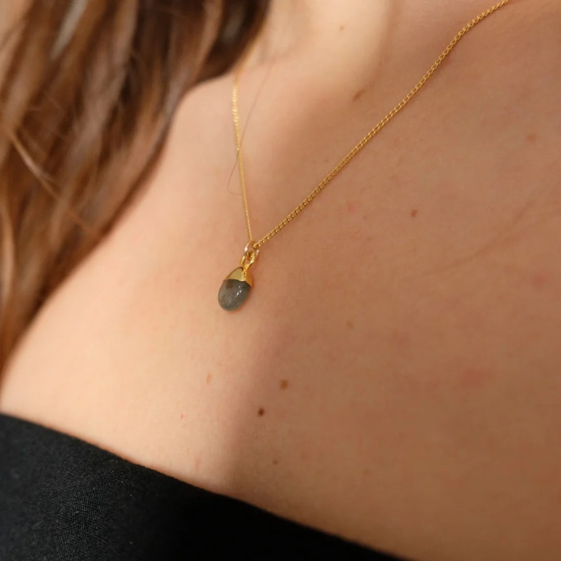 Labradorite Tiny Tumbled Necklace