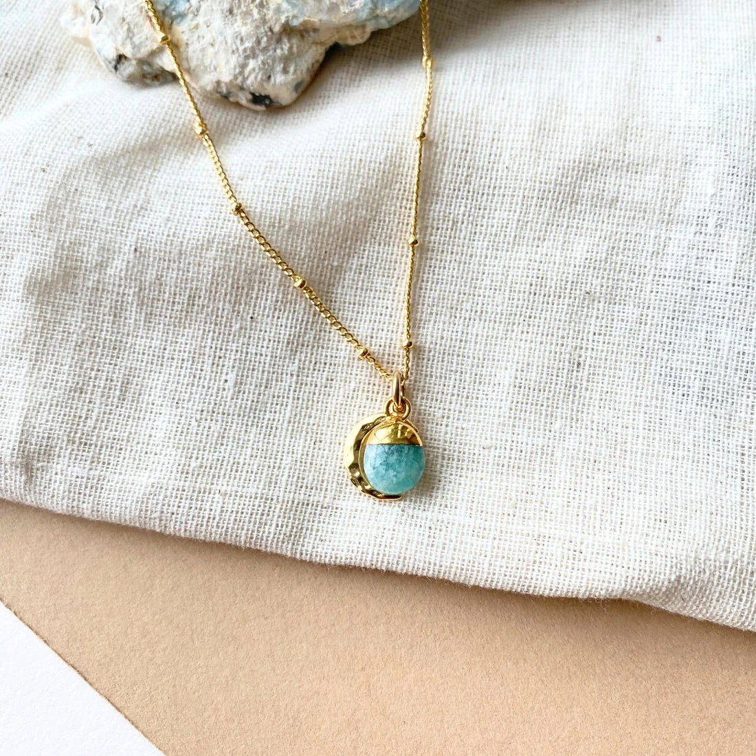 Amazonite & Moon Necklace