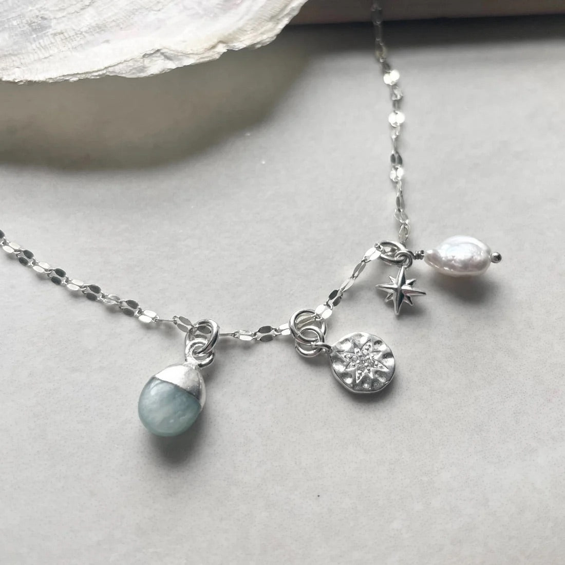 Aquamarine Charm Necklace