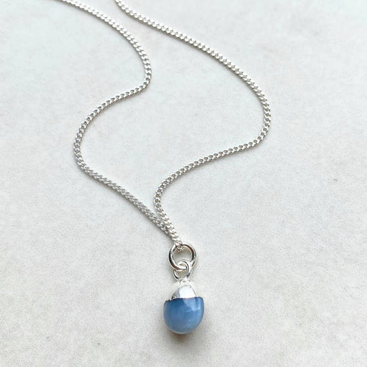 Blue Opal Tiny Tumbled Necklace