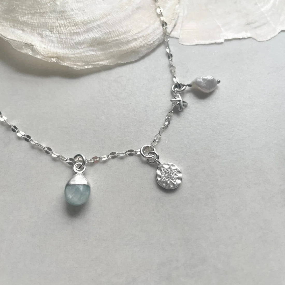 Aquamarine Charm Necklace